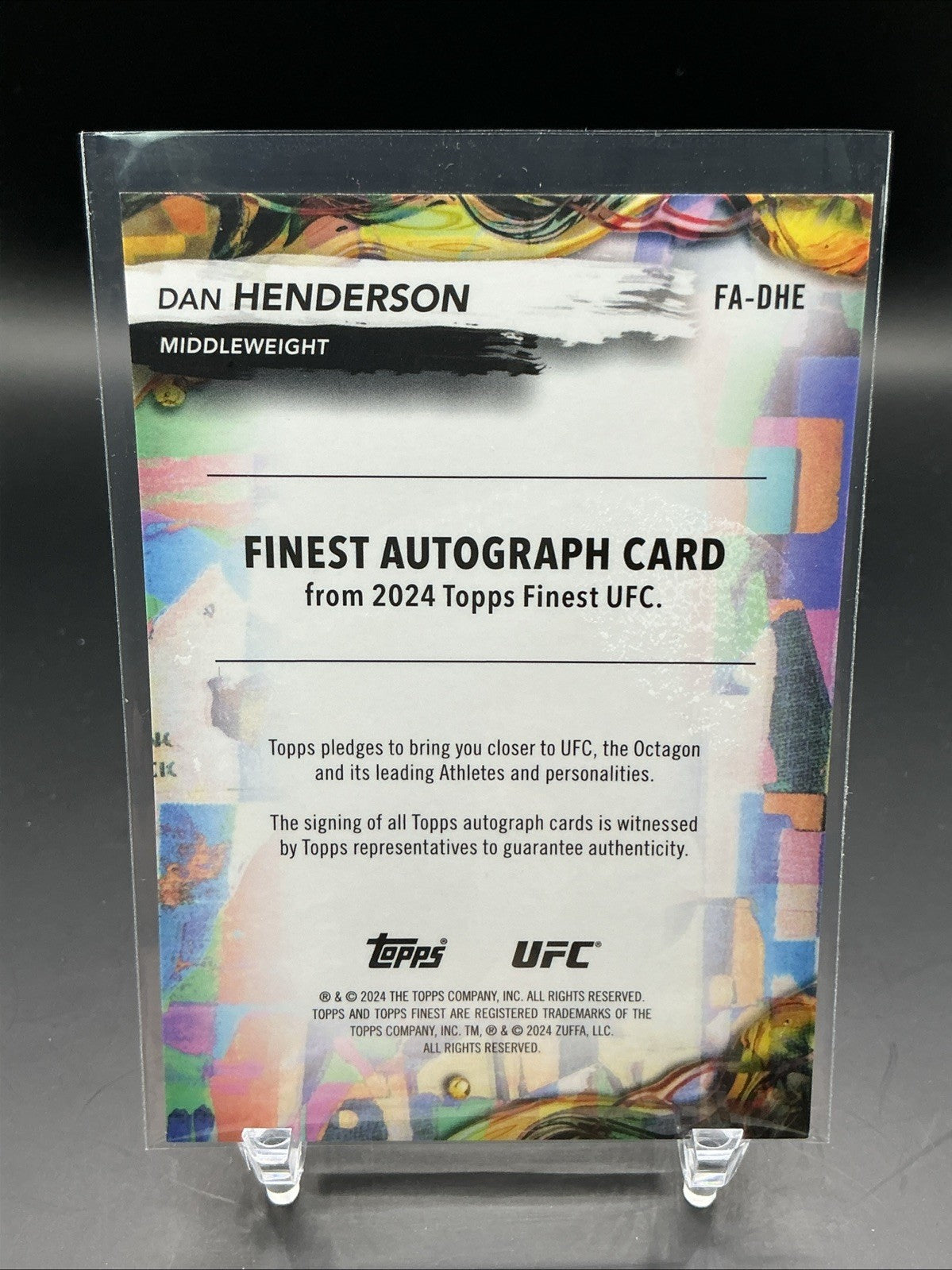 Topps Finest UFC 2024 Dan Henderson Blue Checker Auto /75 On Card Autograph Card1