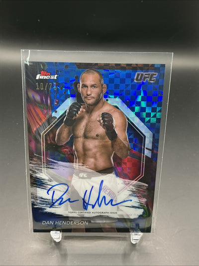 Topps Finest UFC 2024 Dan Henderson Blue Checker Auto /75 On Card Autograph Card0