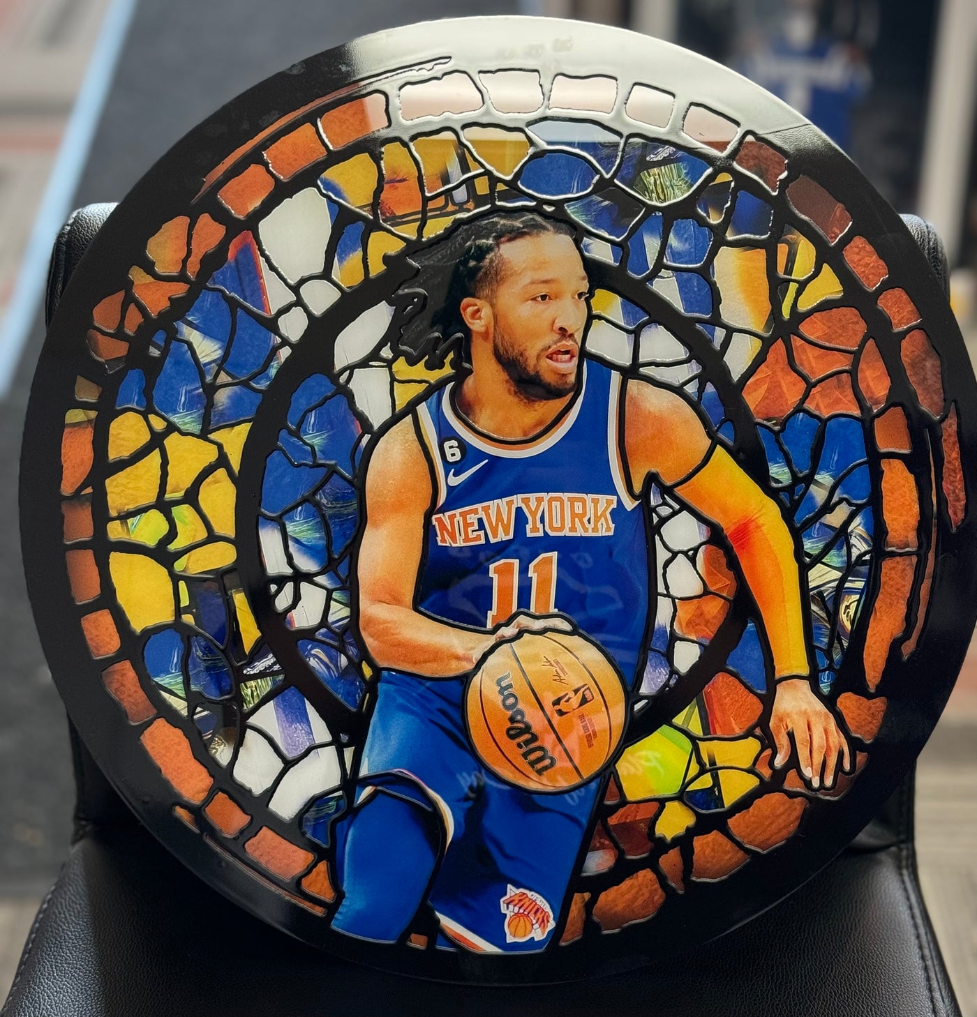 Jalen Brunson Stained Glass 16x16in