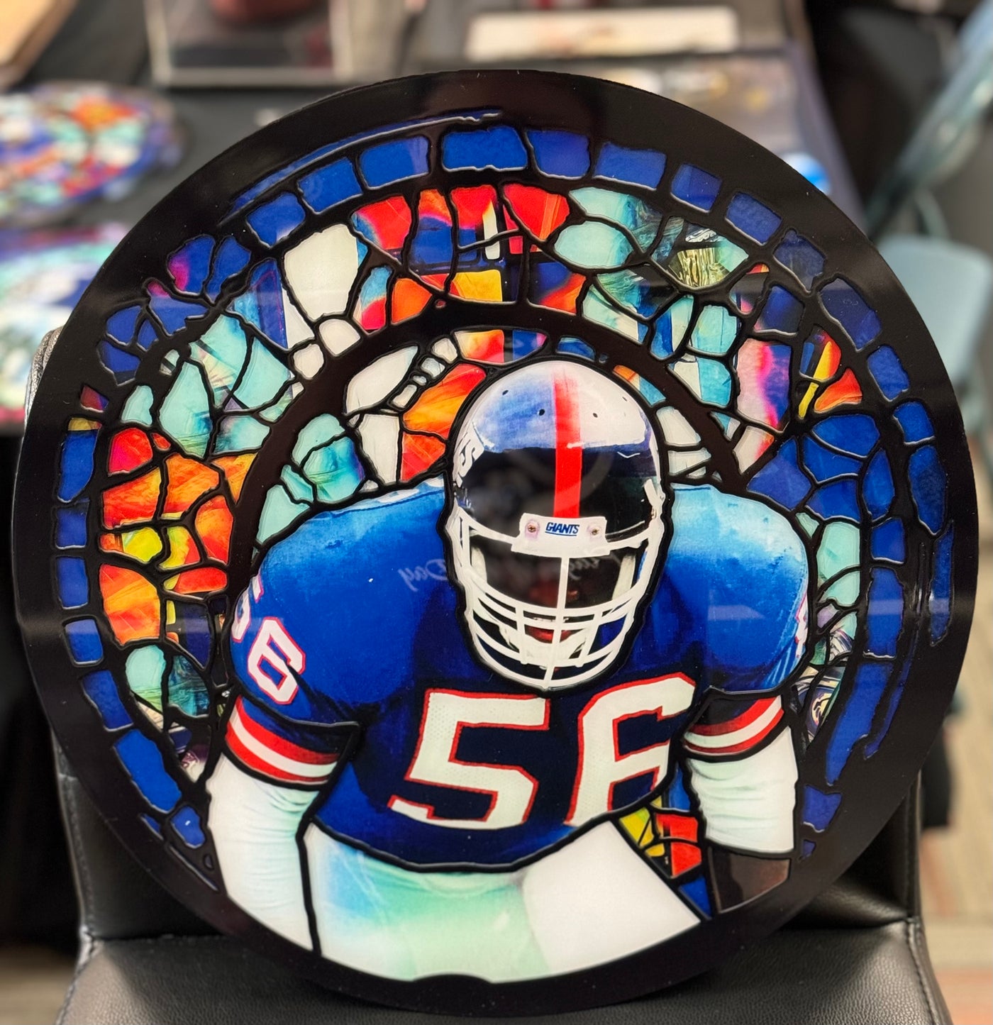 Lawrence Taylor Stained Glass 16x16in