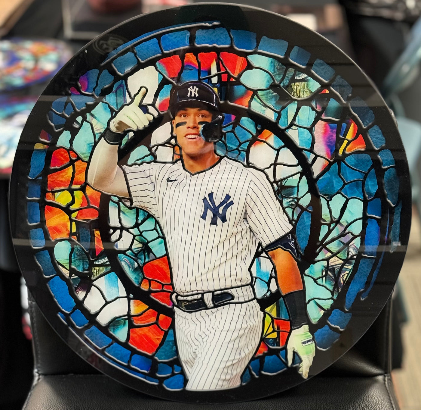 Aaron Judge Stained Glass 16x16in