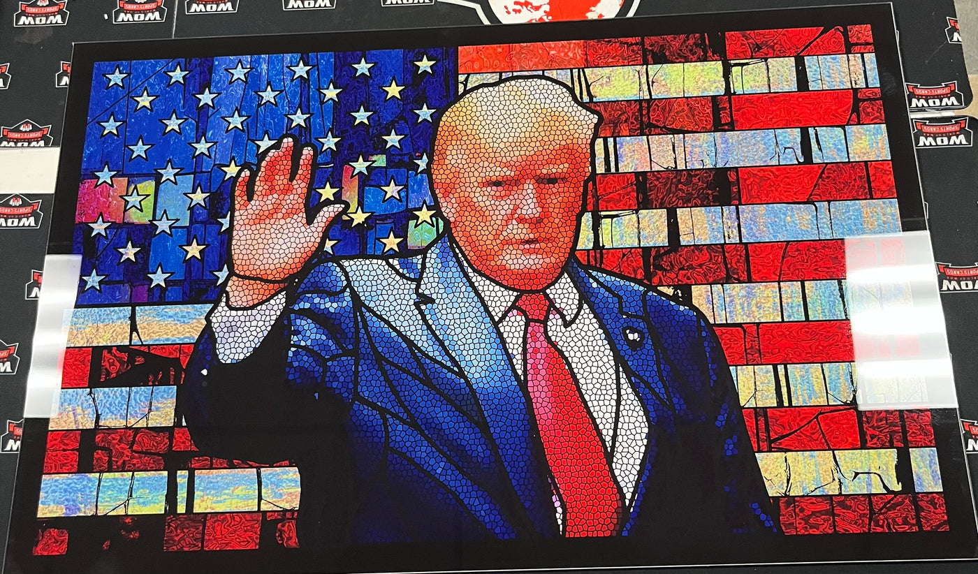 Donald Trump Stained Glass Mosaic Print