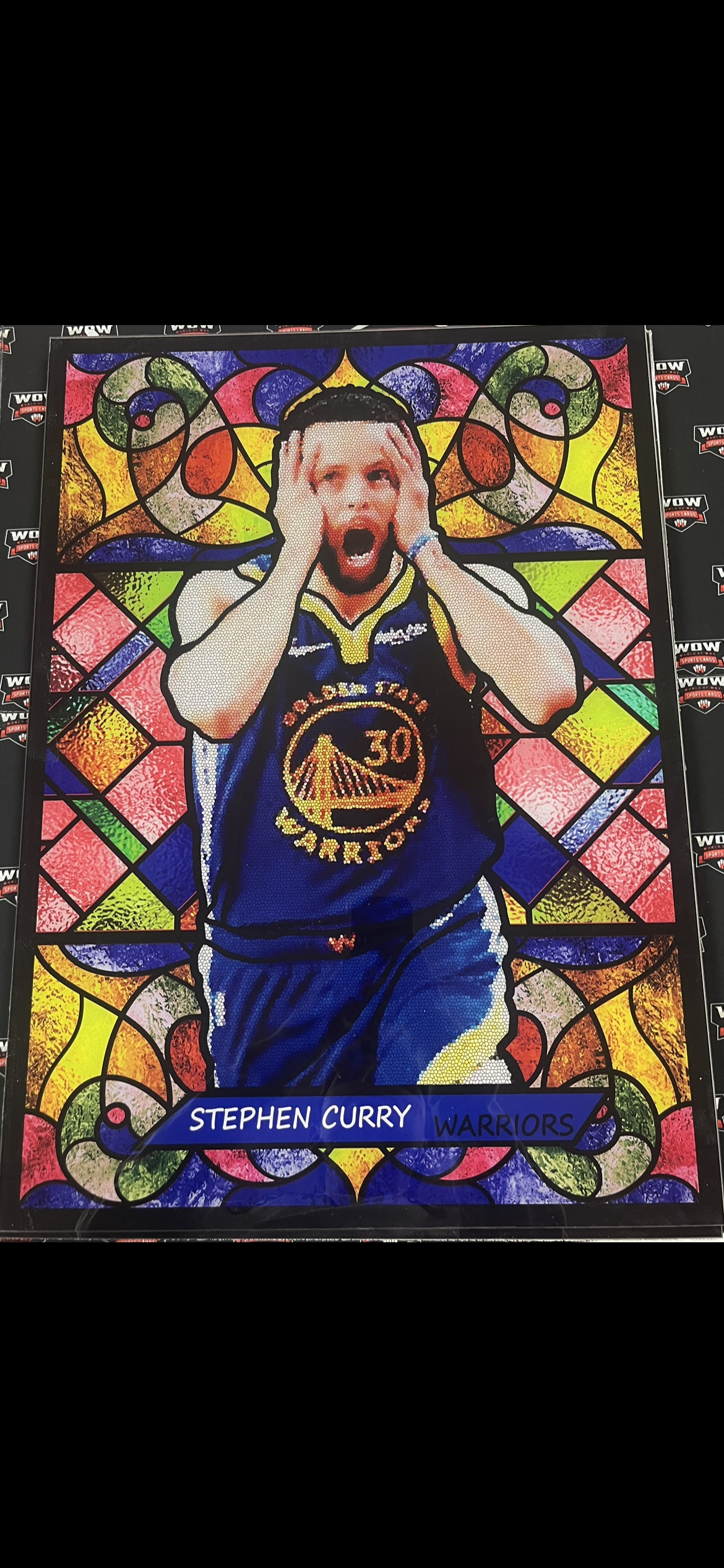 Stephen Curry Stained Glass Mosaic Print