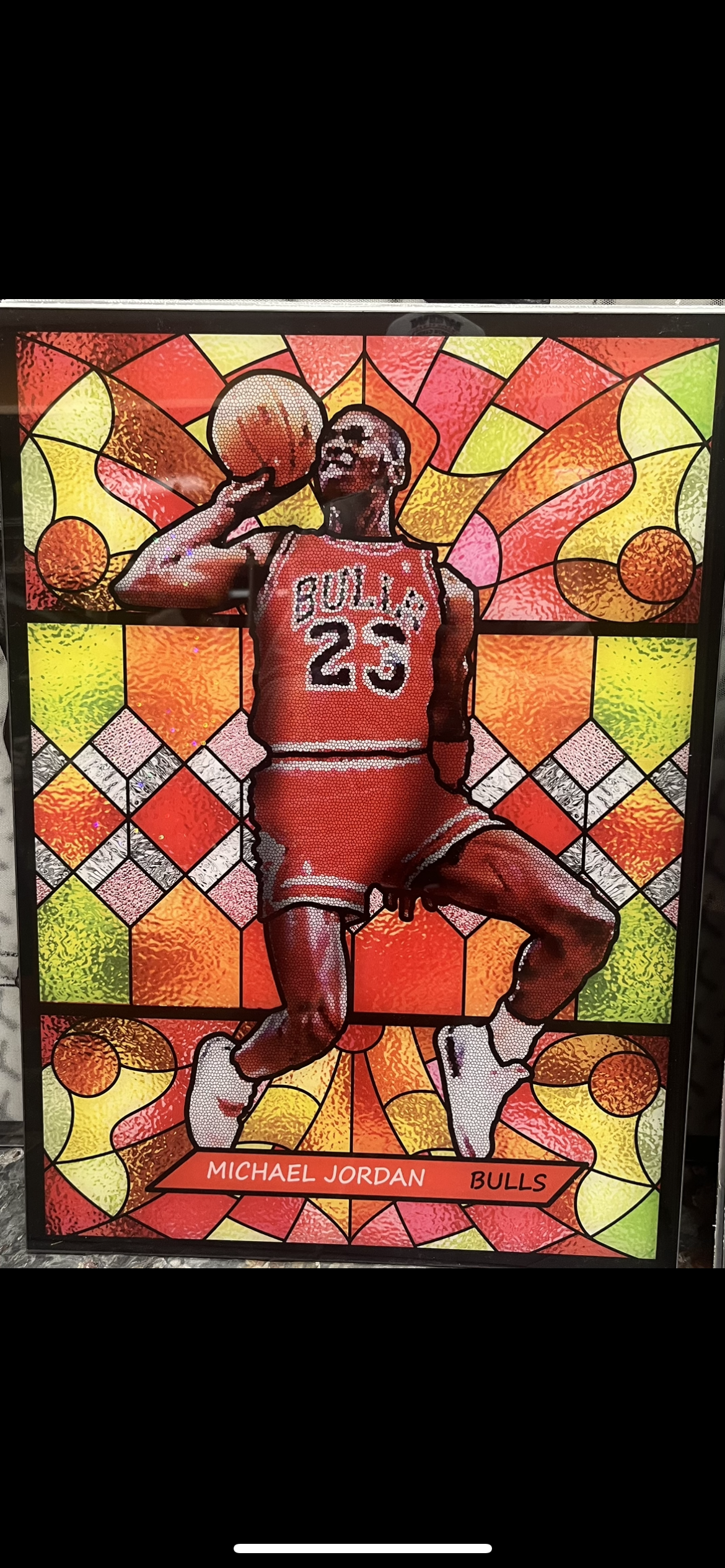 Michael Jordan Stained Glass Mosaic Print