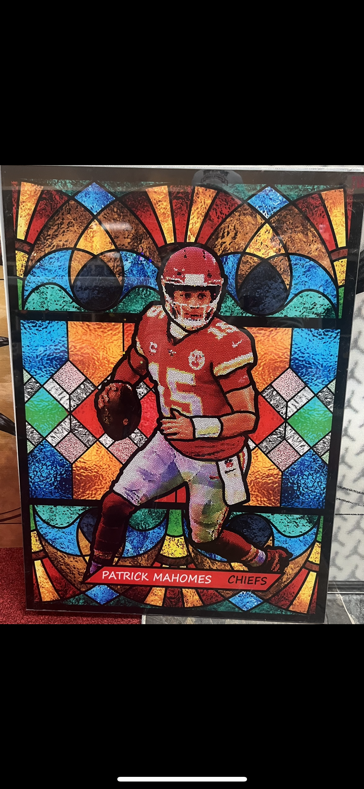 Patrick Mahomes Stained Glass Mosaic Print