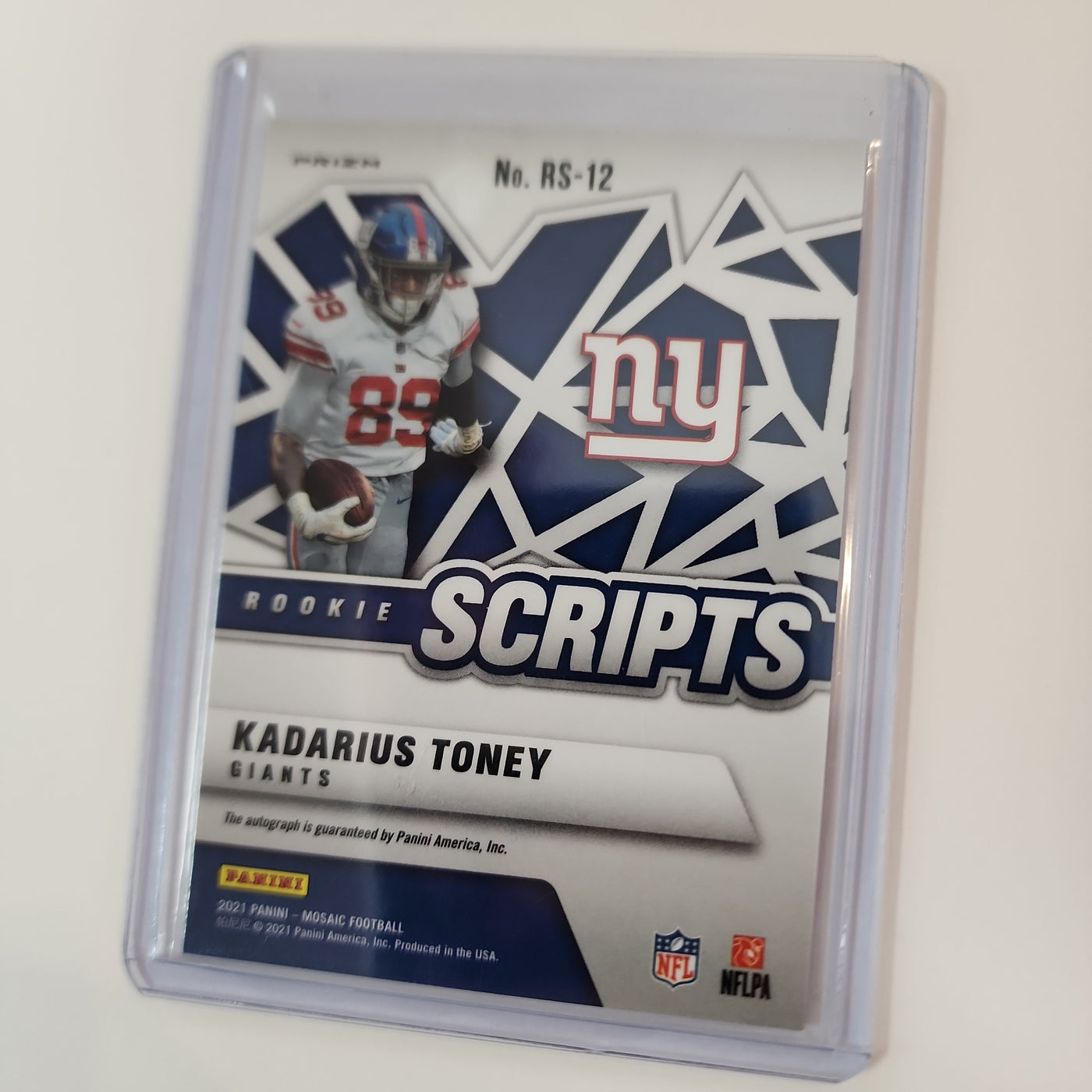 2021 Panini Rookie Scripts Mosaic Kadarius Toney Auto No RS-12