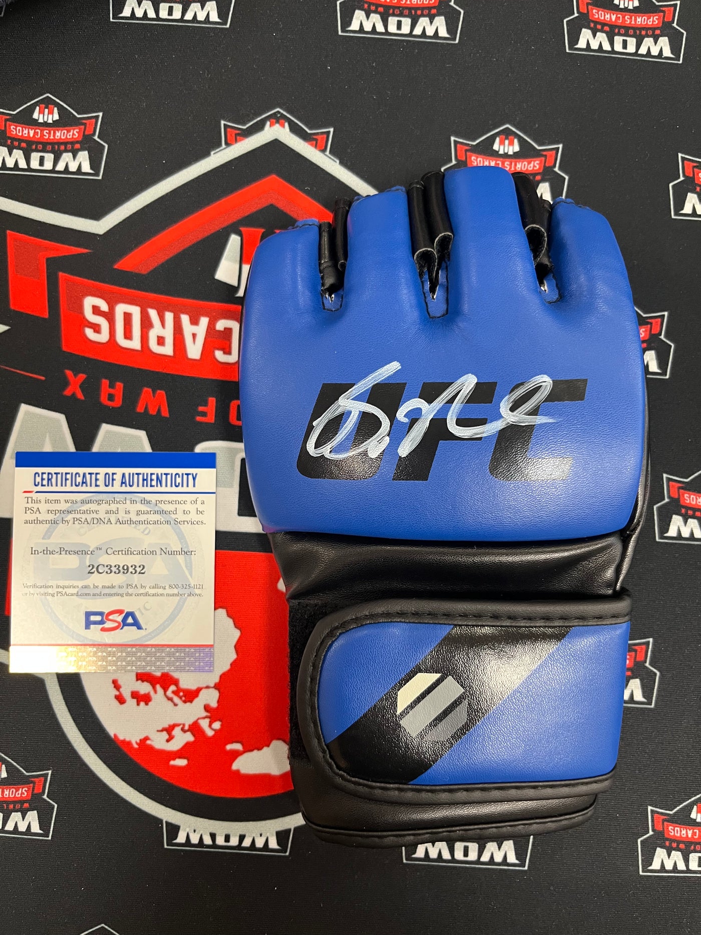 Bo Nickal Autographed UFC Glove (Blue) PSA Authentic