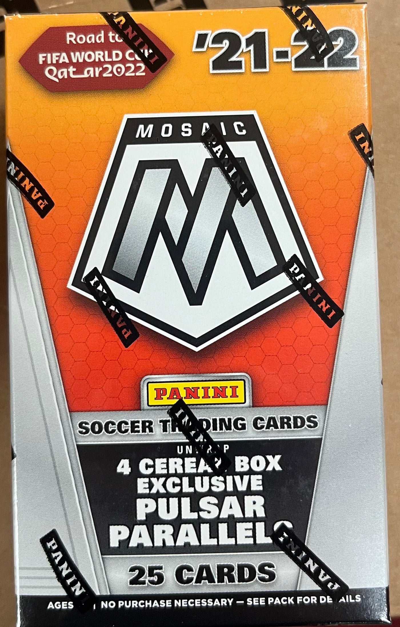 2021-22 Mosaic World Cup Soccer Cereal Box