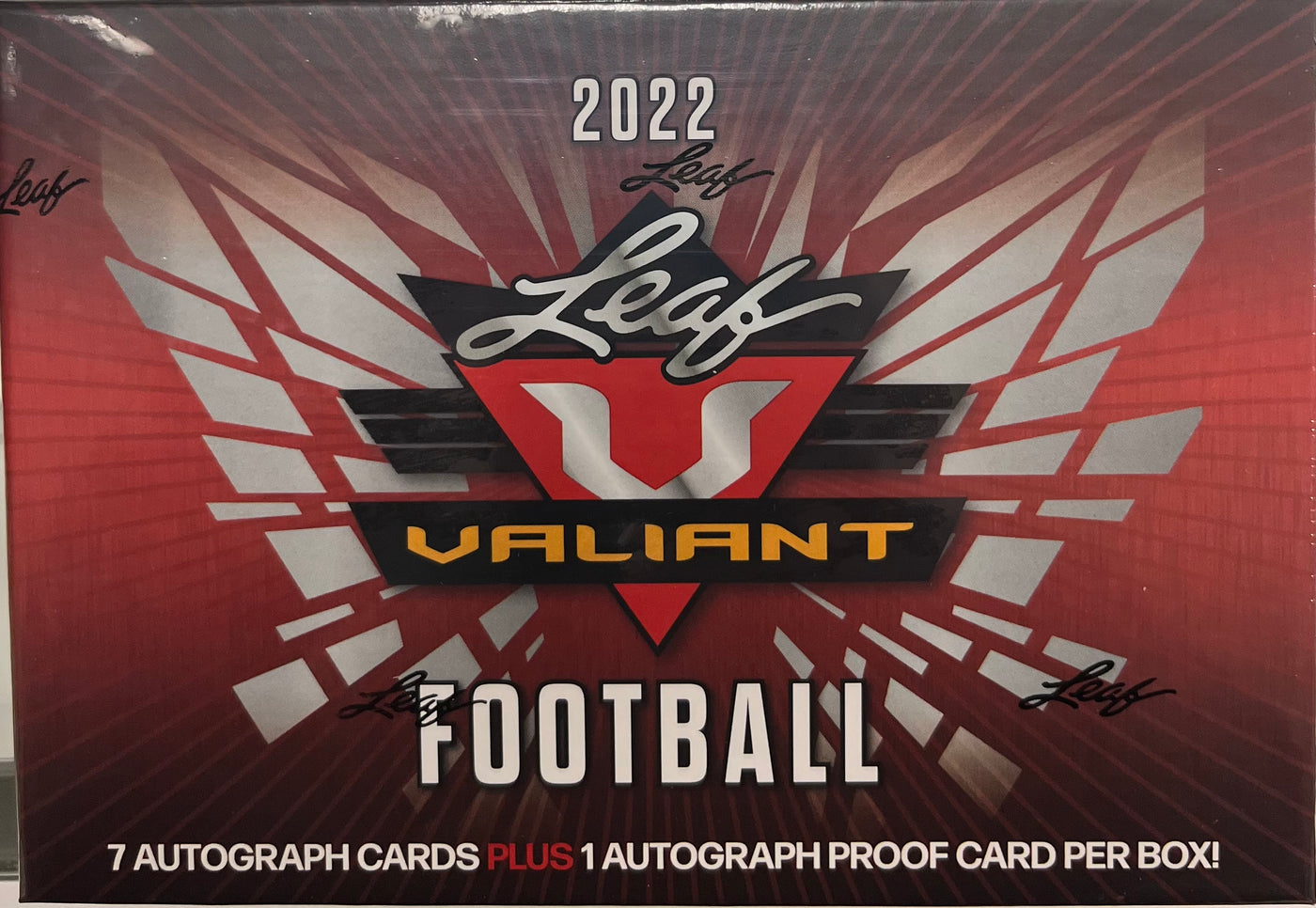 2022 Leaf Valiant Football Hobby Box 7 Autos